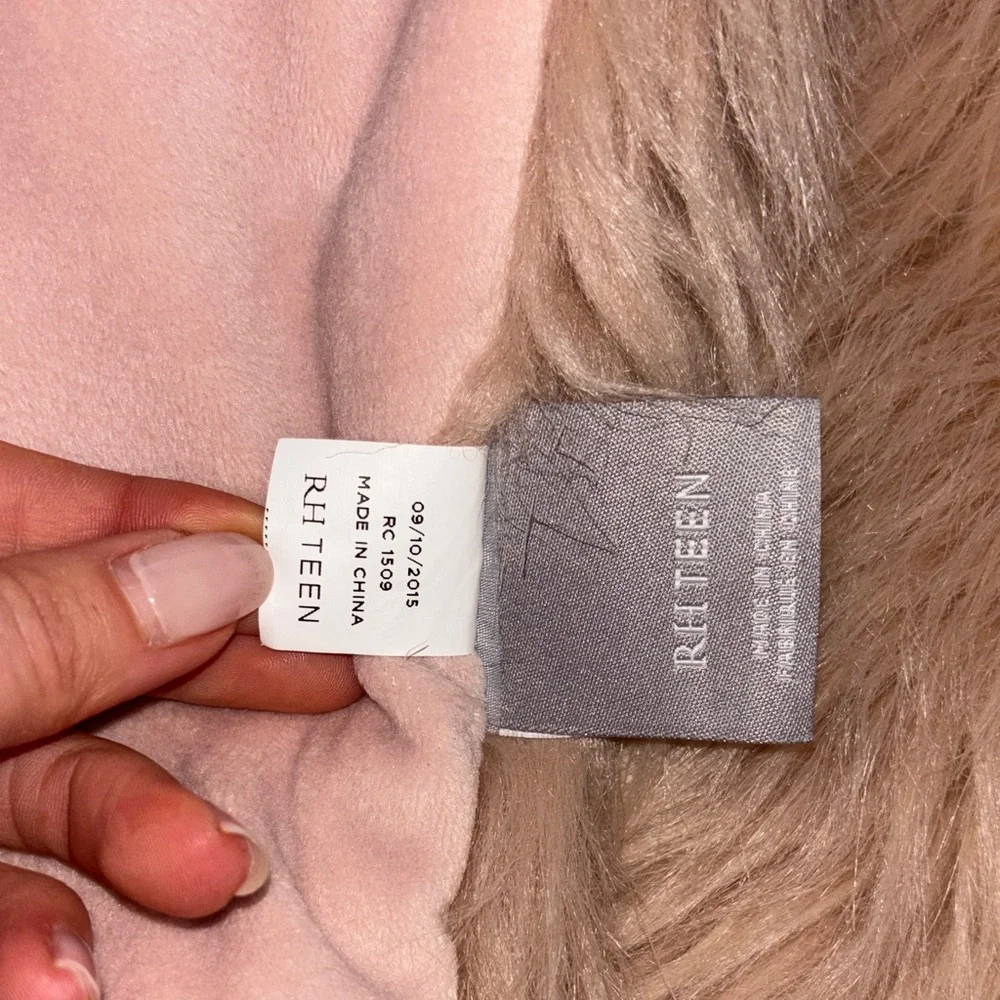 Restoration Hardware KASHMIR FAUX FUR BED THROW dusty pink